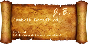 Jambrik Bocsárd névjegykártya